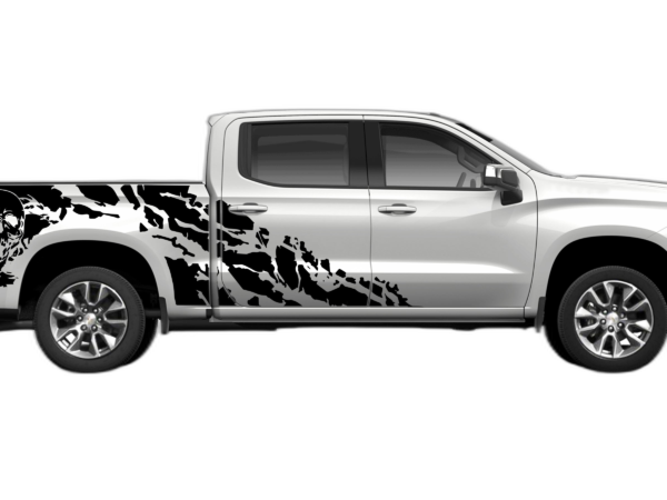 Skull shredded decals graphics compatible with Chevrolet Silverado