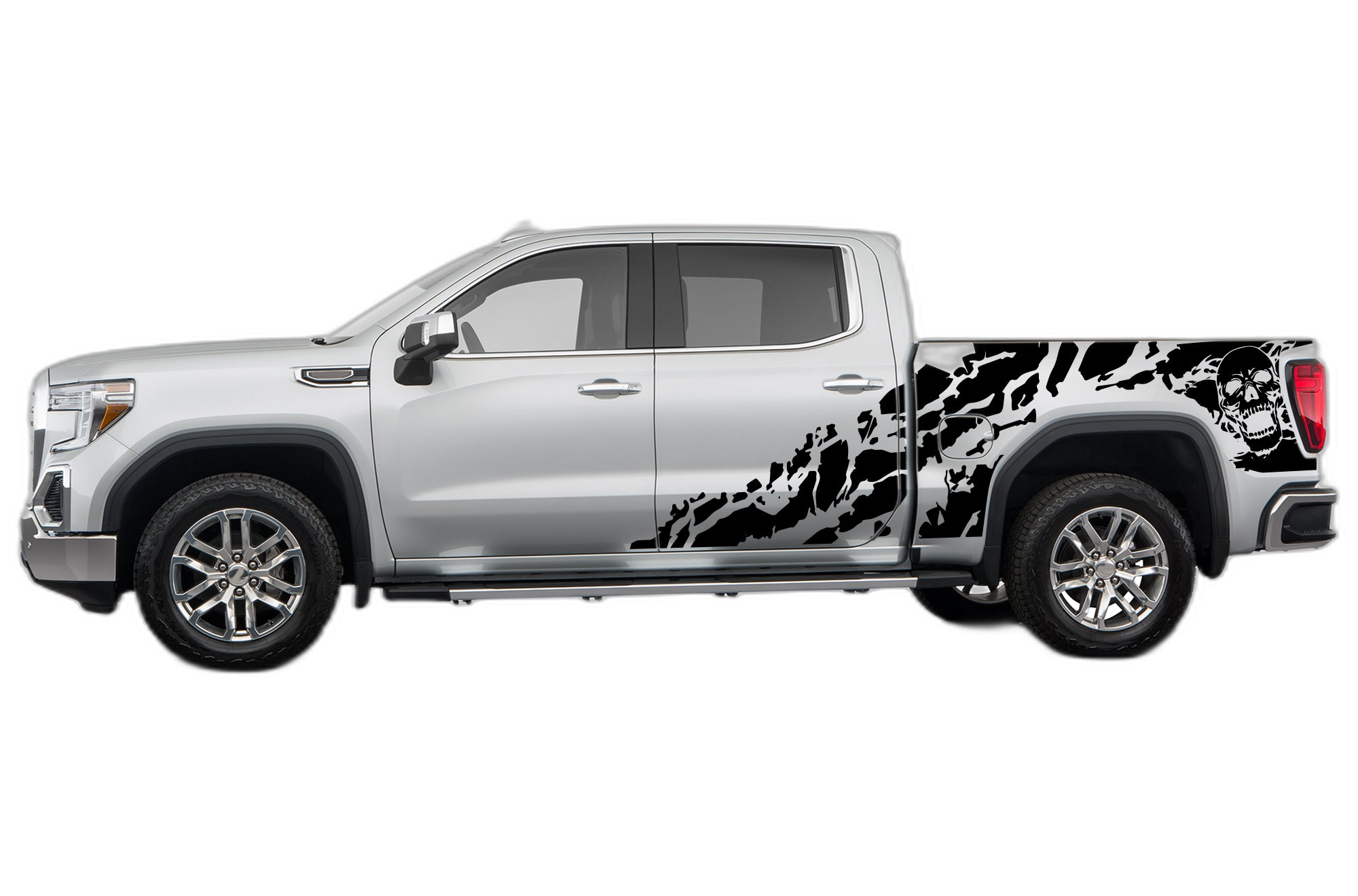Skull Shredded Decals Graphics for GMC Sierra