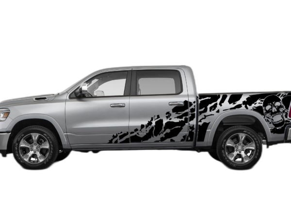 Skull Shredded Side Decals Graphics for Dodge Ram