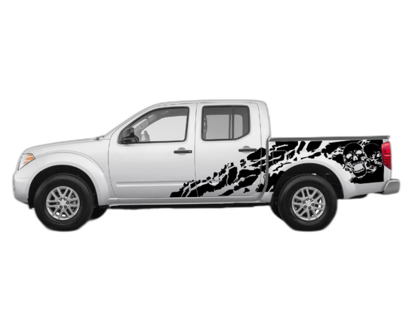 Skull shredded side decals graphics compatible with Nissan Frontier 2005-2021
