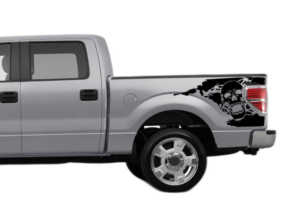 Skull side bed decals graphics compatible with Ford F150 2009-2014