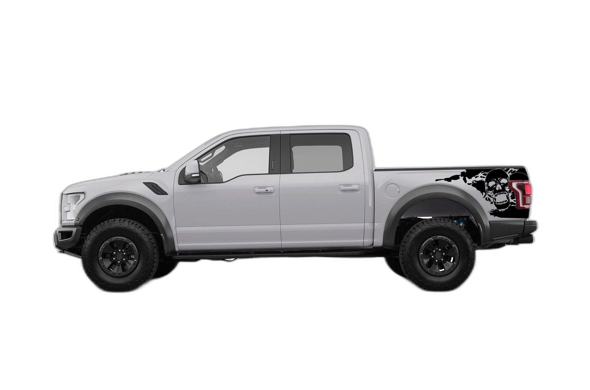 Skull side bed decals graphics compatible with Ford F150 Raptor 2017-2020