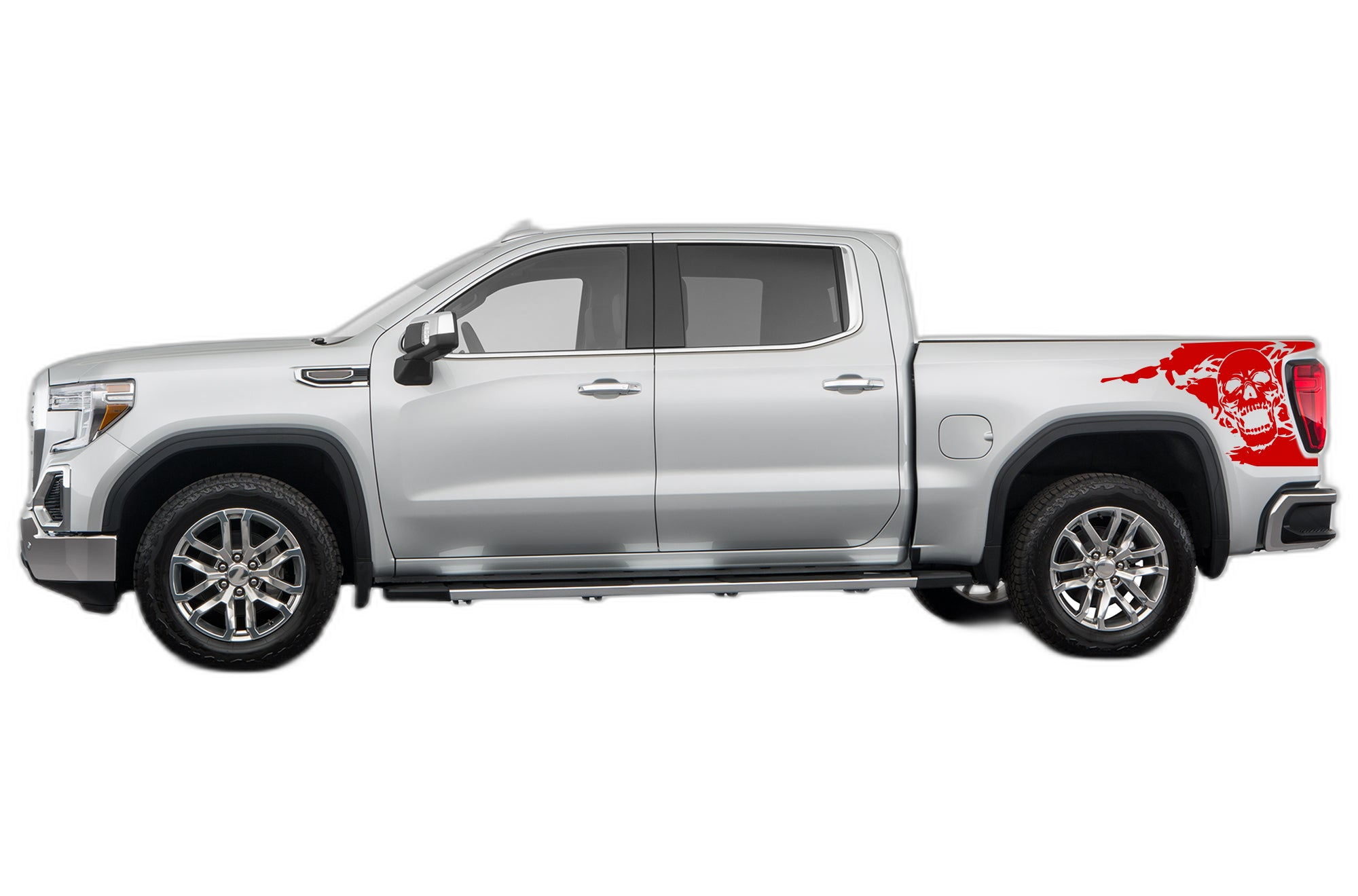 Skull Side Bed Decals Graphics for GMC Sierra - Image 2