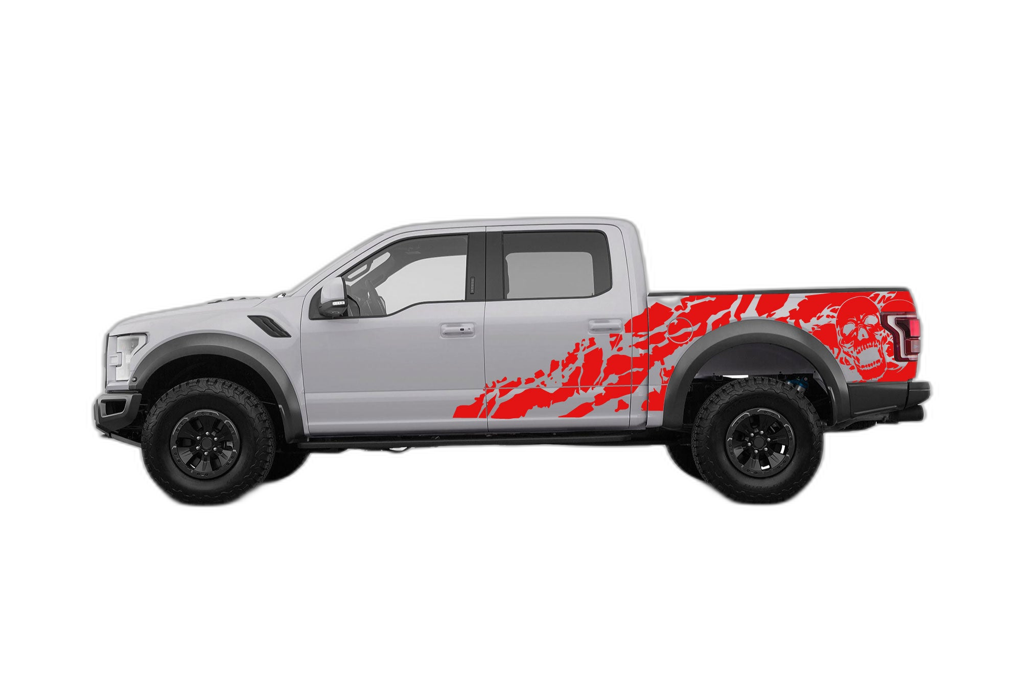 Skull shredded side decals graphics compatible with Ford F150 Raptor 2017-2020 - Image 2