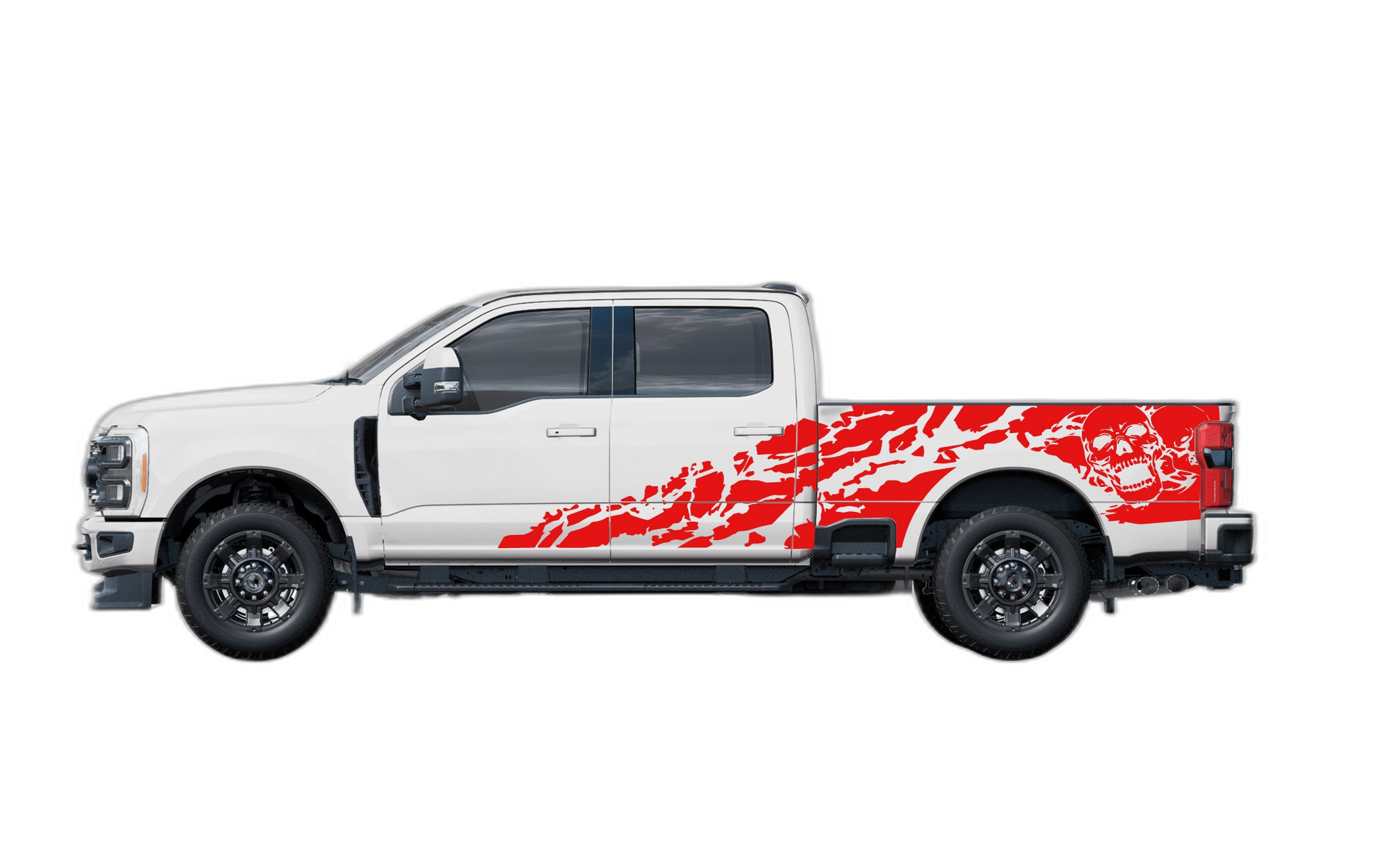Skull Shredded Side Decals Graphics for Ford F250 - Image 2