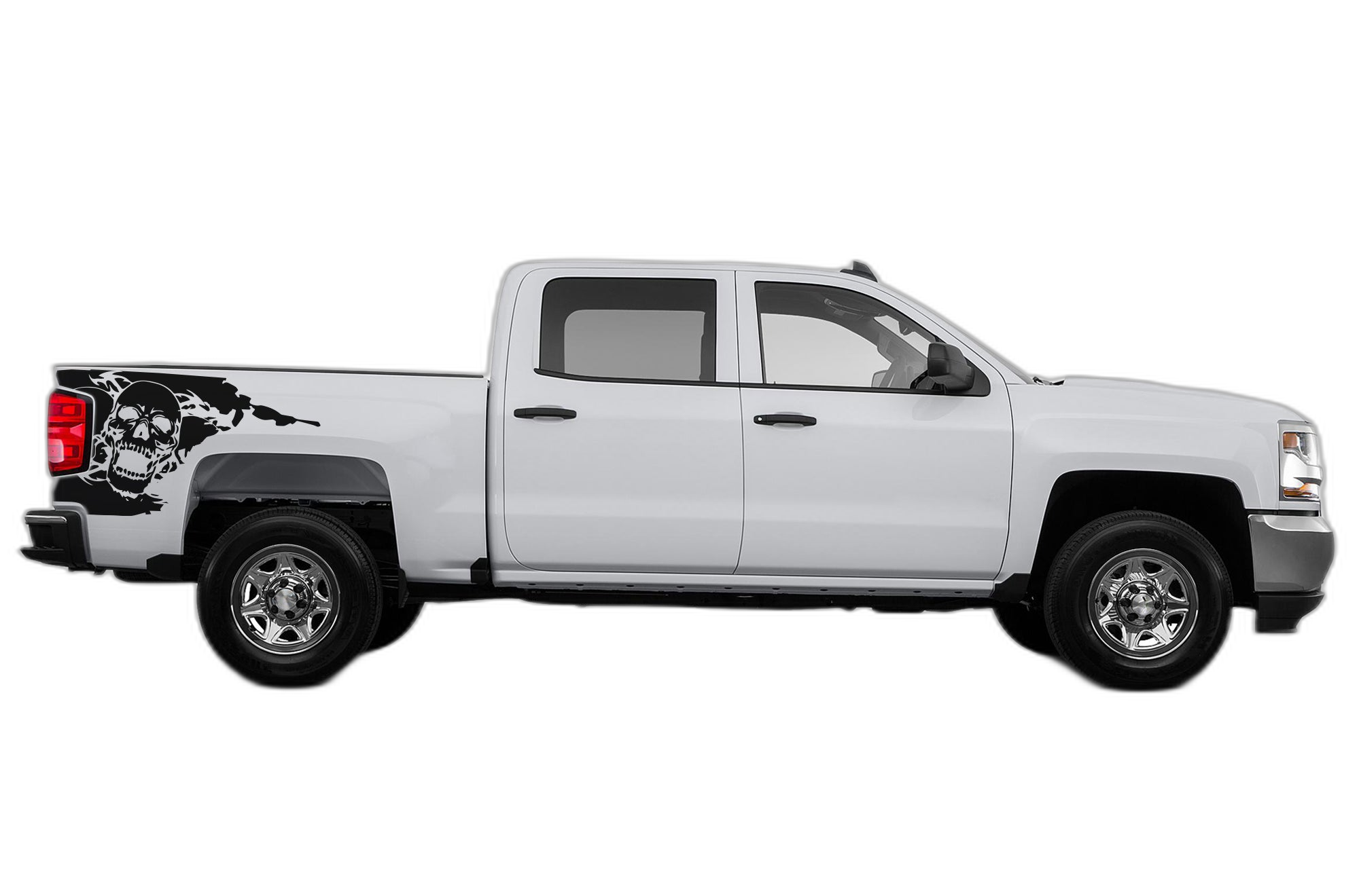 Skull side bed decals graphics compatible with Chevrolet Silverado 2014-2018 - Image 2