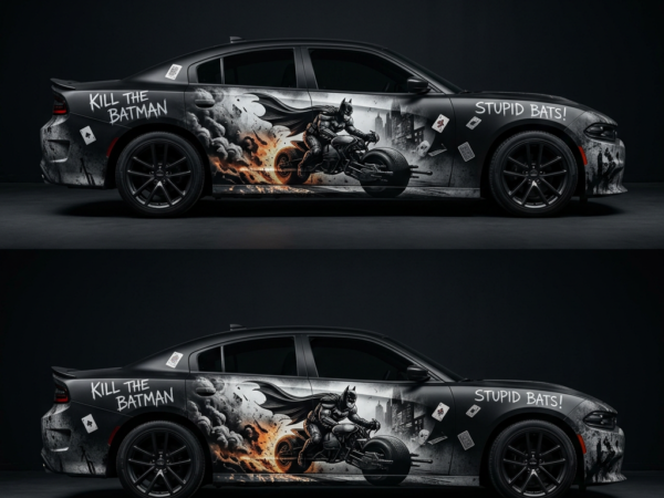 🌃🦇 Smoky Batman Batcycle Wrap - Gotham's Shadow