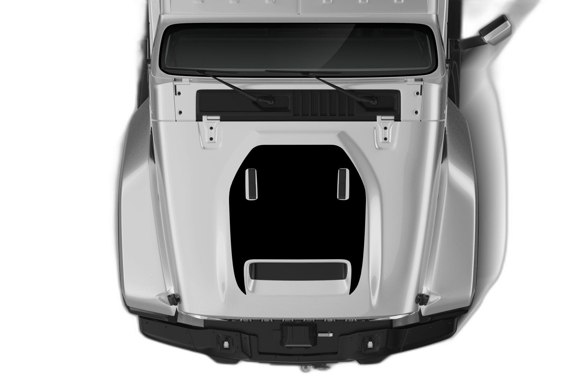 Solid hood graphics decals compatible with Jeep Gladiator JT Mojave