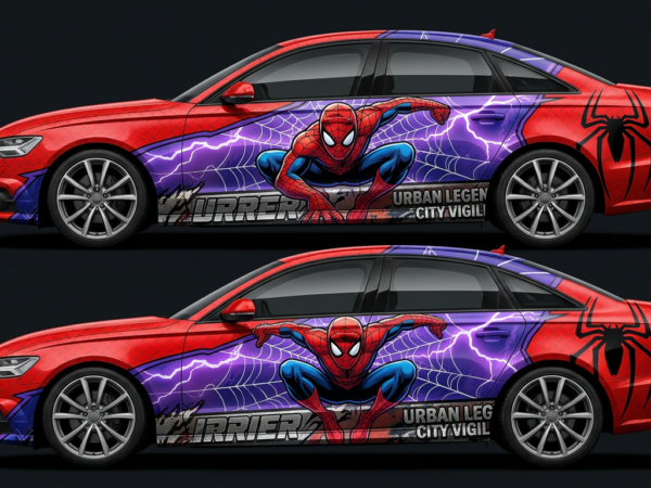 ⚡ Spider-Man Lightning Car Wrap