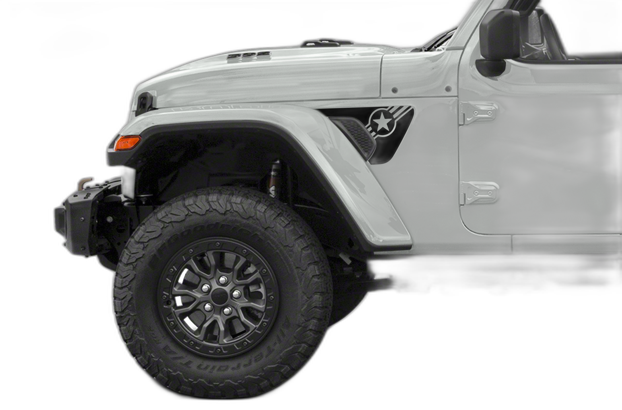 Star & stripes fender vent side graphics decals compatible with Jeep Gladiator JT