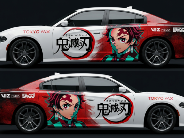 👹🔥 Tanjiro Demon Slayer Car Wrap
