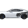 Tattered American flag graphics side decals compatible with Ford Mustang
