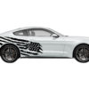Tattered American flag side graphics, stickers decals compatible with Ford Mustang 2015-2023