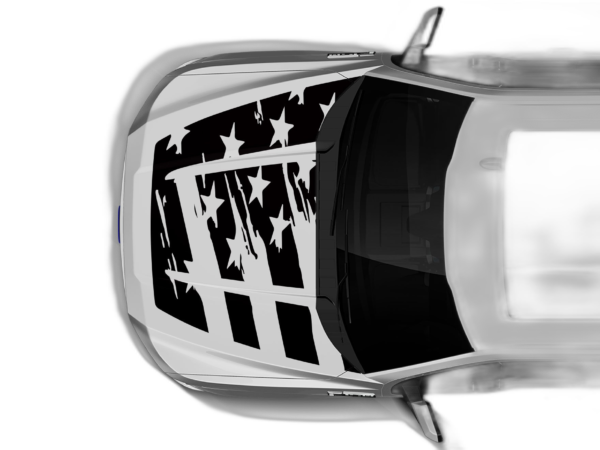 Tattered US Flag Full Hood Decals Graphics for Ford F150 2015-2020