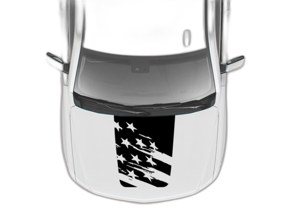 Tattered US flag hood decals graphics compatible with Chevrolet Tahoe 2015-2020