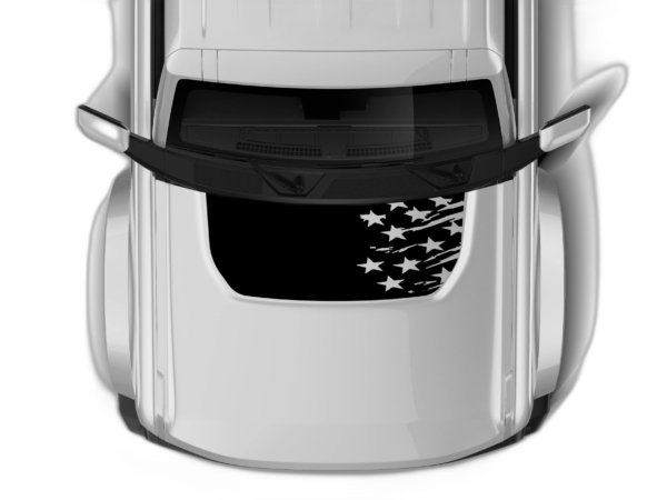 Tattered US Flag Hood Graphics for Ford Bronco