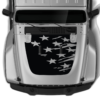Tattered US flag hood graphics decals compatible with Wrangler JL