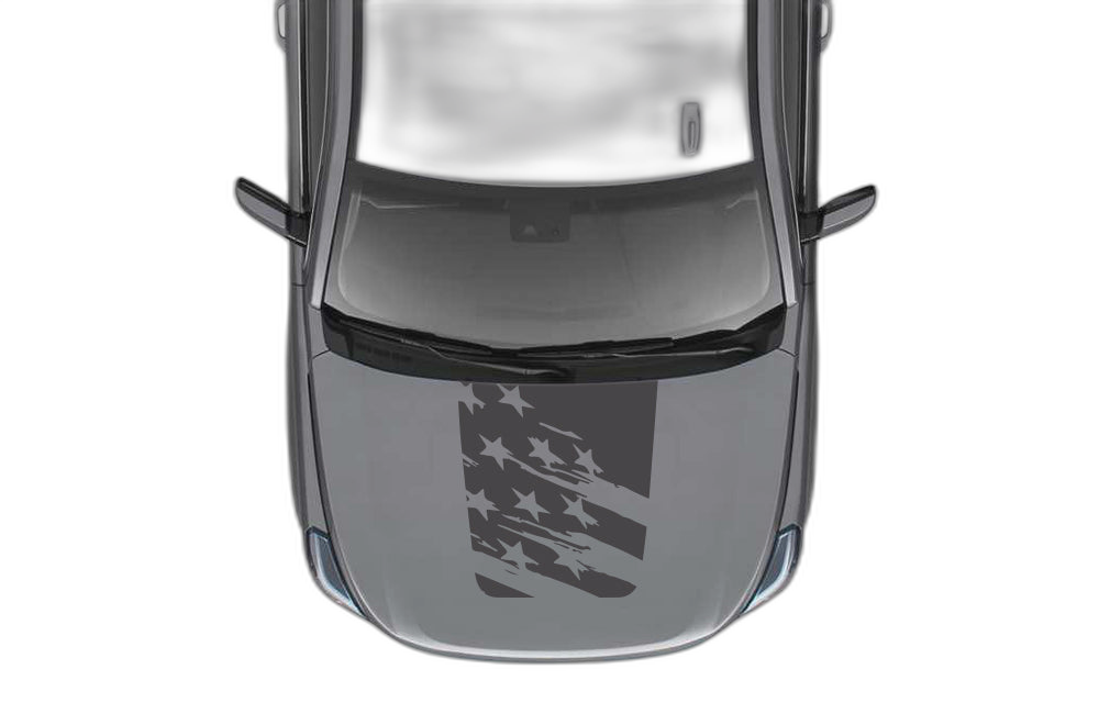 Tattered US flag hood graphics decals compatible with GMC Yukon 2015-2020 - Image 2