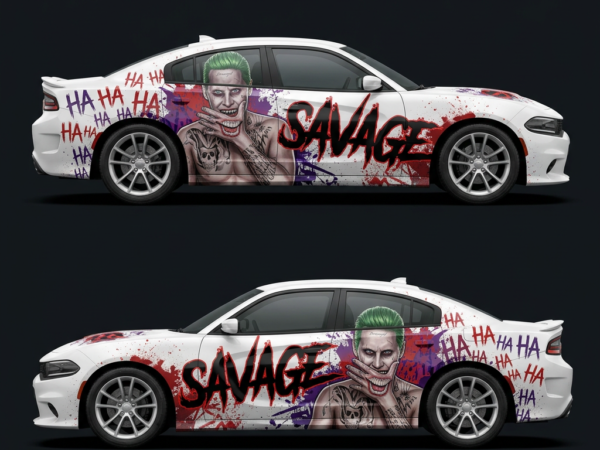 🃏🔫 The Joker "Savage" Car Wrap - Gotham's Clown