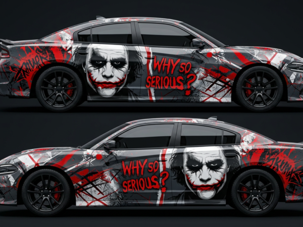 🃏❓ The Joker "Why So Serious?" Abstract Car Wrap