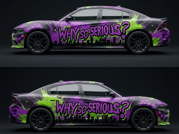 🤡❓ The Joker "Why So Serious?" Splatter Car Wrap