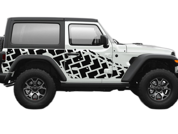 Tire truck graphics decals compatible with Jeep Wrangler JL 2 doors