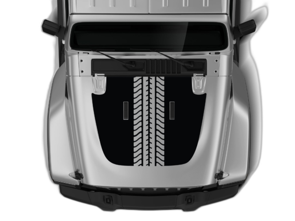 Tire truck hood graphics decals compatible with Wrangler JL