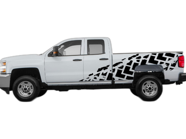 Tire truck side decals graphics compatible with Chevrolet Silverado 2500HD 2015-2019