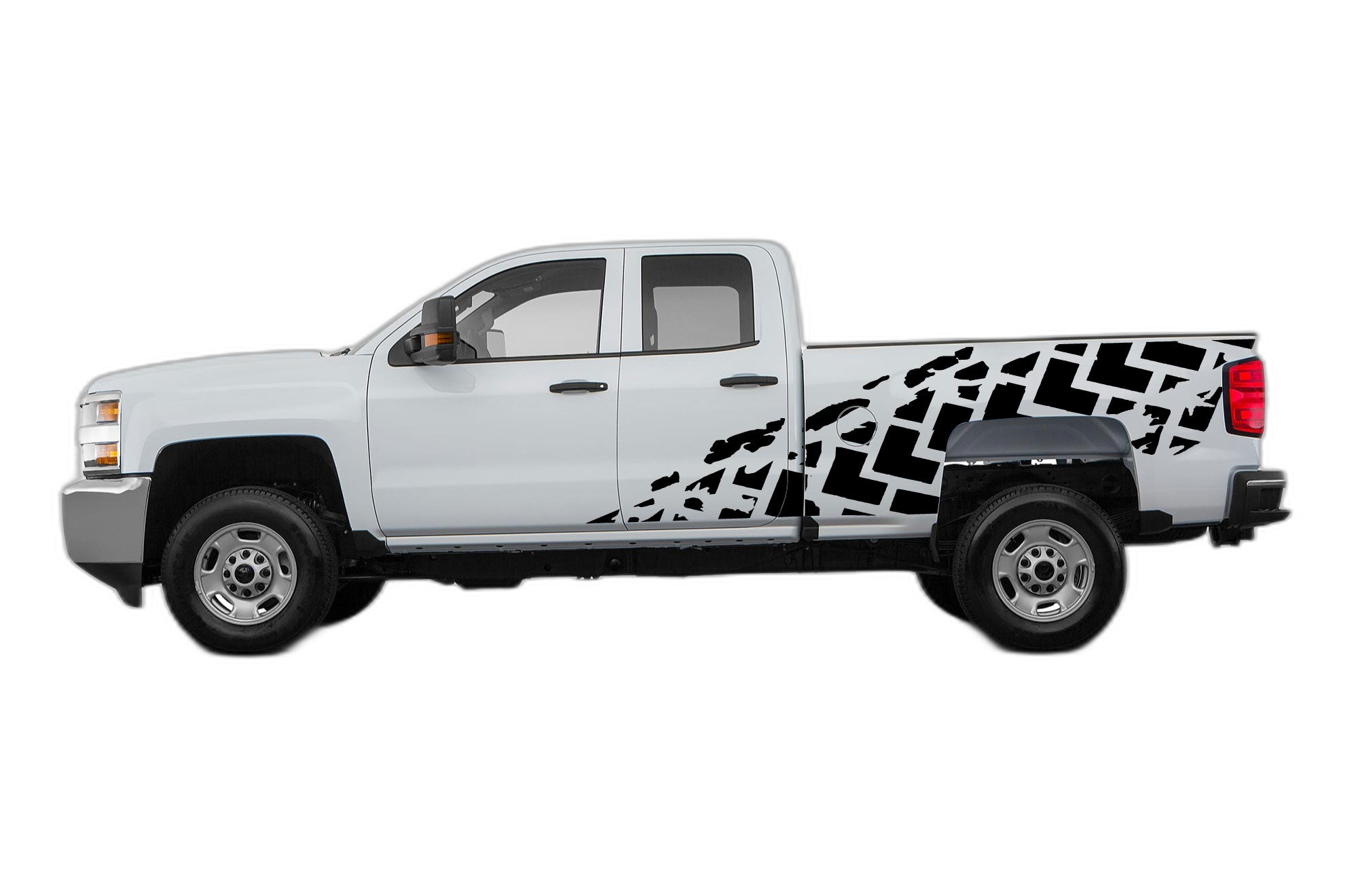 Tire truck side decals graphics compatible with Chevrolet Silverado 2500HD 2015-2019