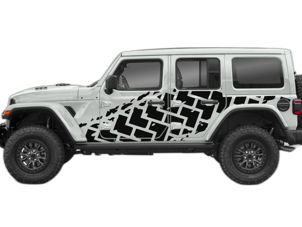 Tire truck side decals graphics compatible with Jeep Wrangler JL