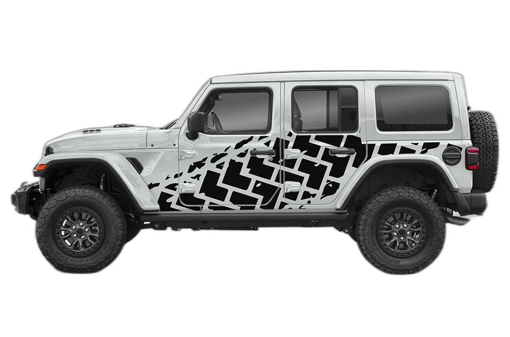 Tire Truck Side Decals Graphics for Jeep Wrangler JL