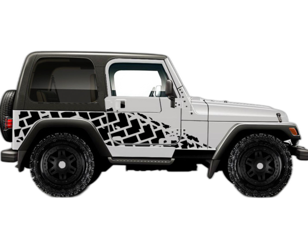 Tire Truck Side Decals Graphics for Jeep Wrangler TJ