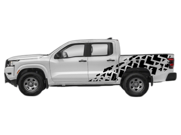 Tire truck side decals graphics compatible with Nissan Frontier