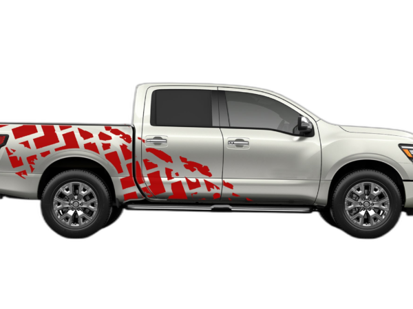 Tire truck side decals graphics compatible with Nissan Titan 2017-2025