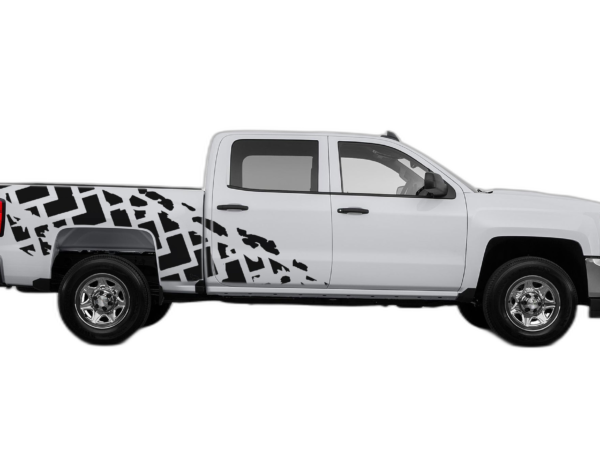 Tire truck side graphics decals compatible with Chevrolet Silverado 2014-2018