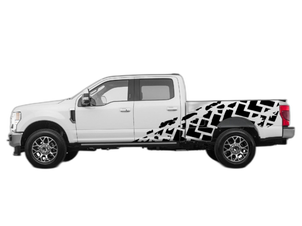 Tire truck side graphics decals compatible with Ford F250 2017-2022
