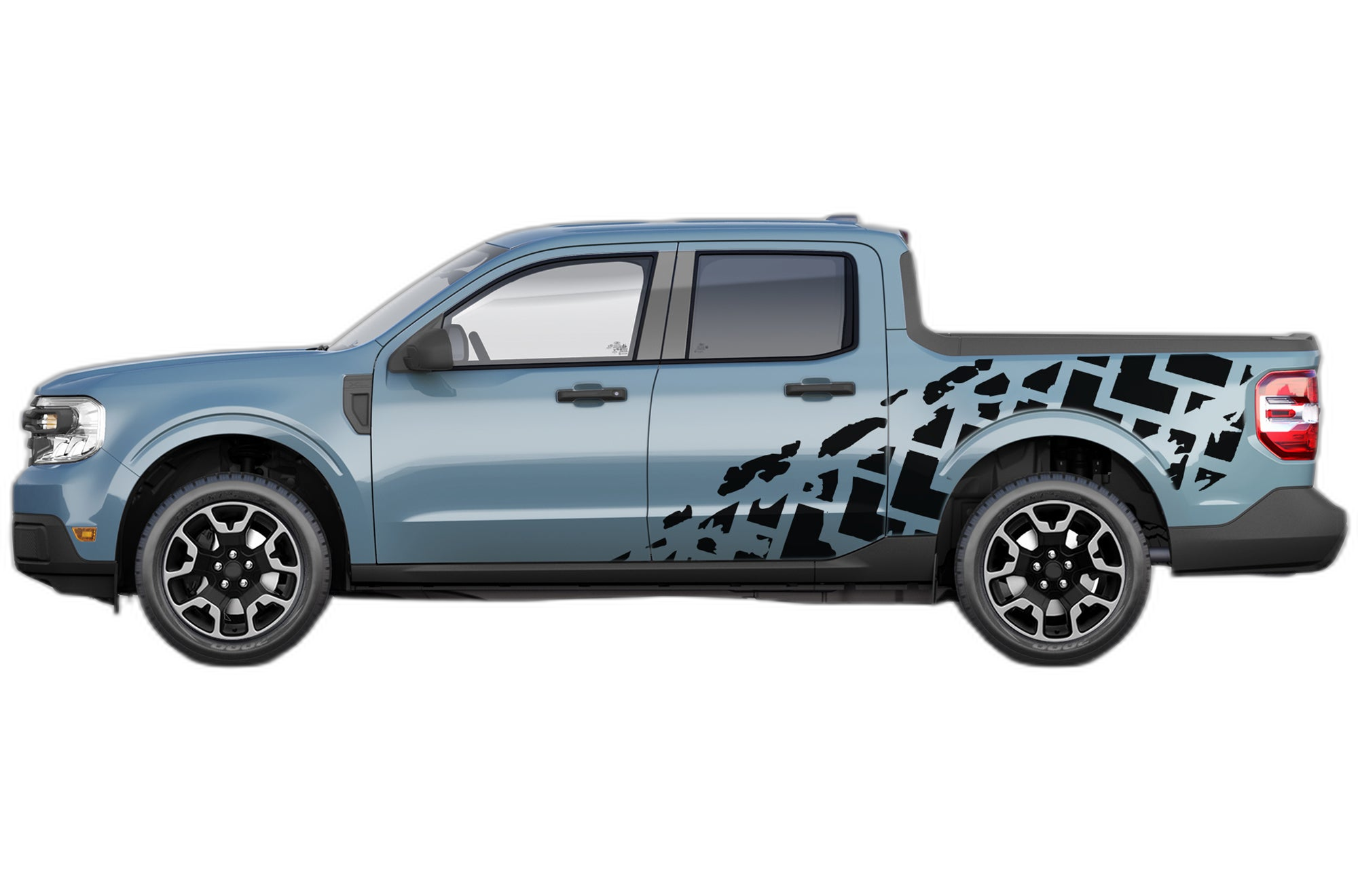 Tire truck side graphics decals compatible with Ford Maverick