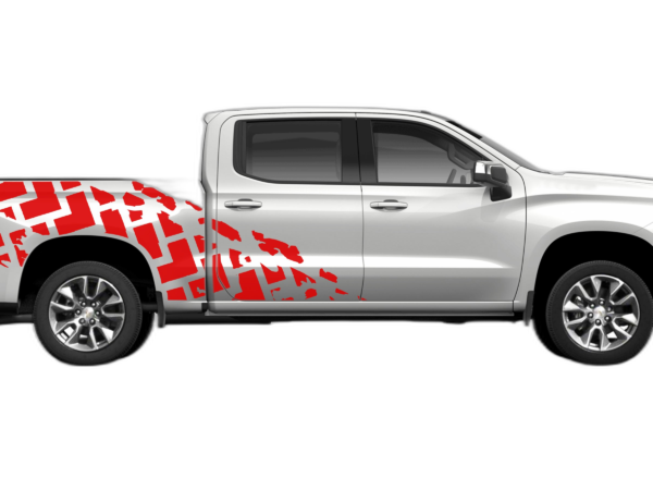 Tire truck side graphics decals compatible with Chevrolet Silverado
