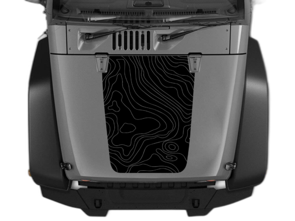 Topographic Hood Decals Graphics for Jeep Wrangler JK