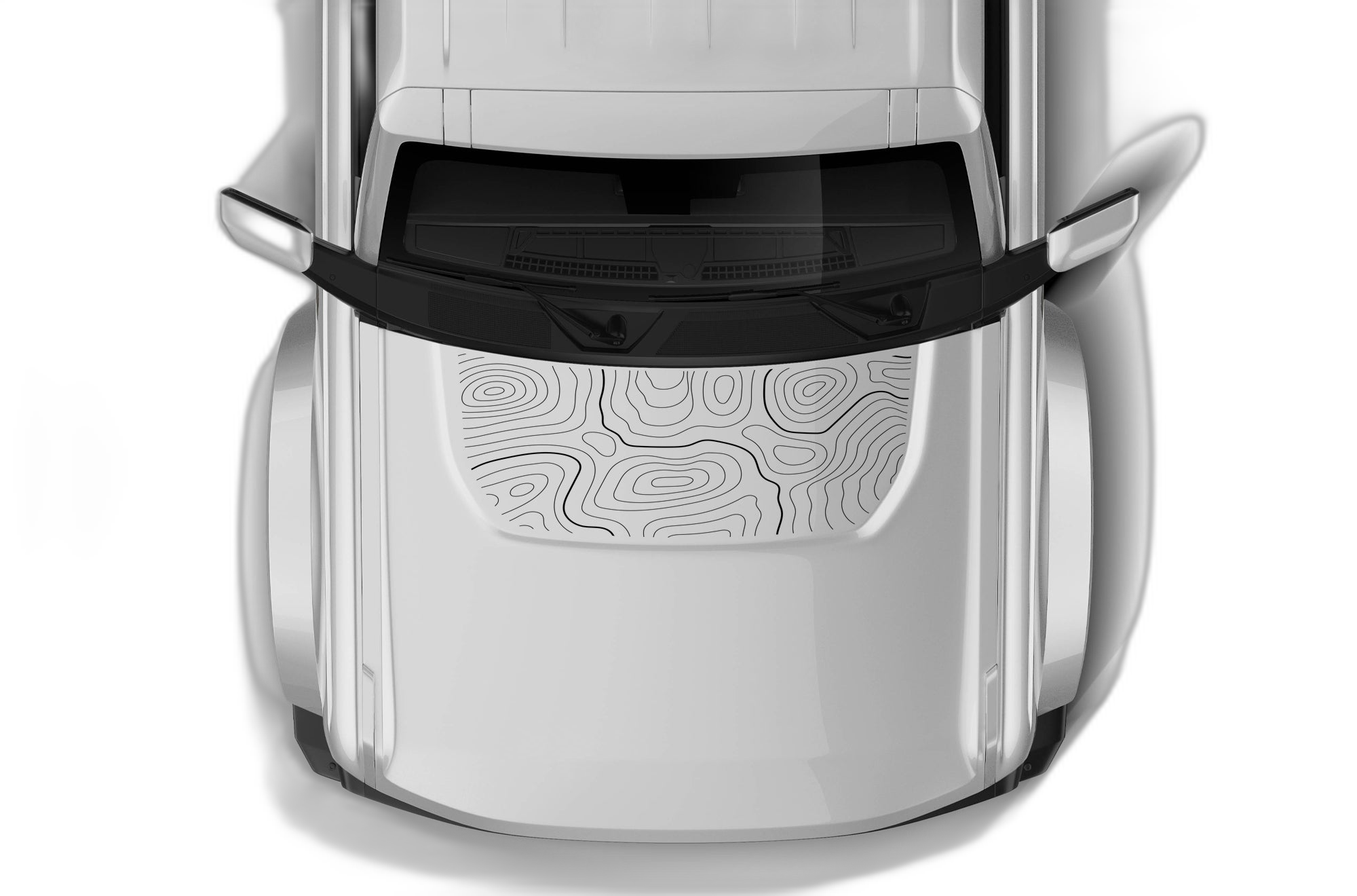 Topographic line hood graphics decals compatible with Ford Bronco