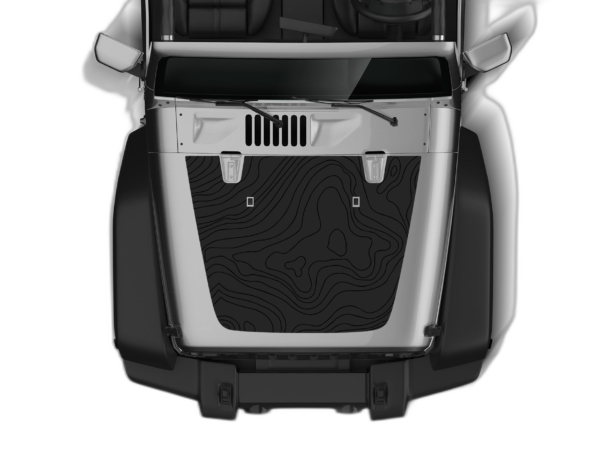 Topographic print hood graphics decals compatible with Wrangler JK