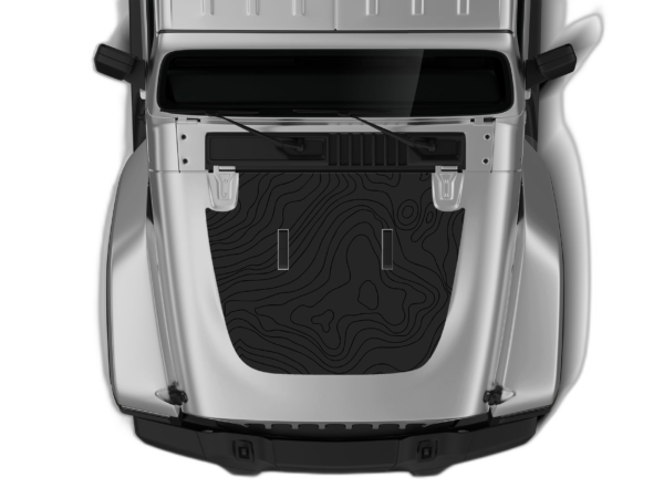Topographic Print Hood Graphics for Wrangler JL
