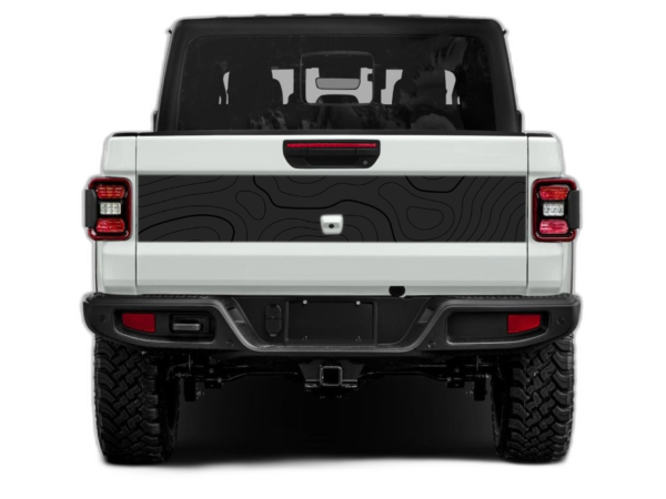 Topographic print tailgate graphics decals compatible with Jeep Gladiator JT