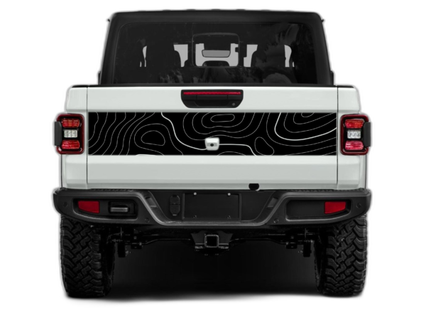 Topographic style tailgate graphics decals compatible with Jeep Gladiator JT