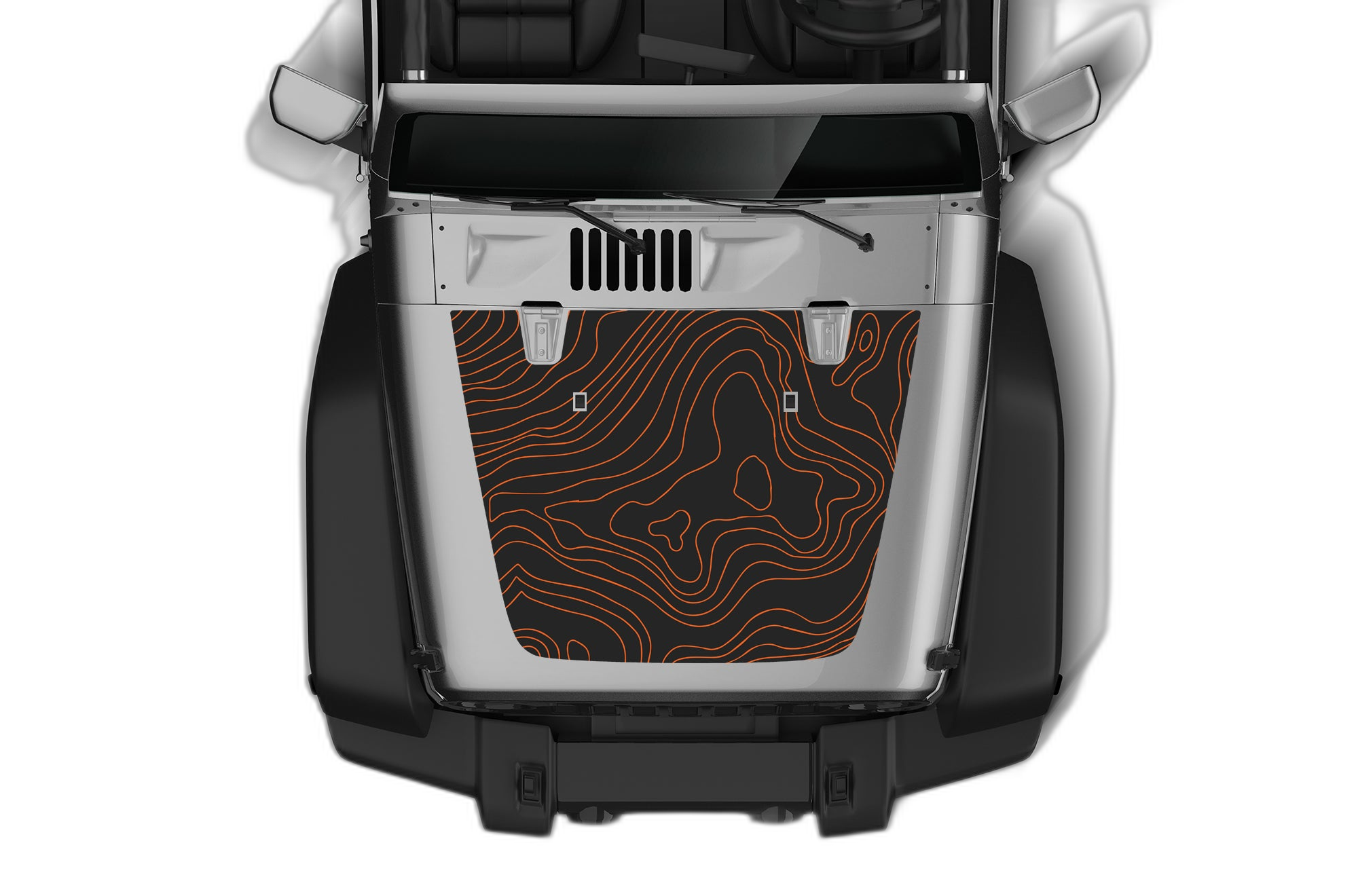 Topographic Print Hood Graphics for Wrangler JK - Image 2