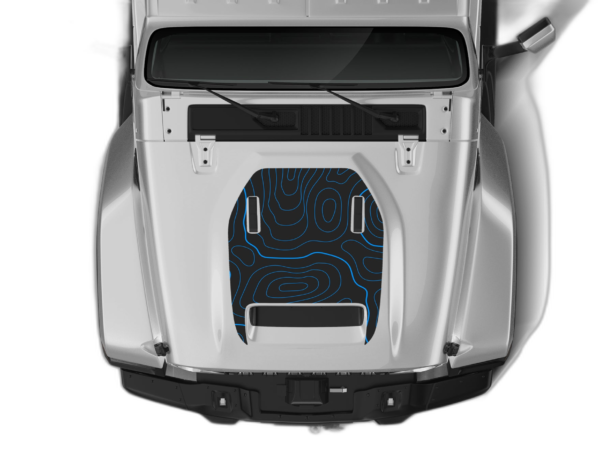 Topographic print hood graphics decals compatible with Jeep Gladiator JT Mojave