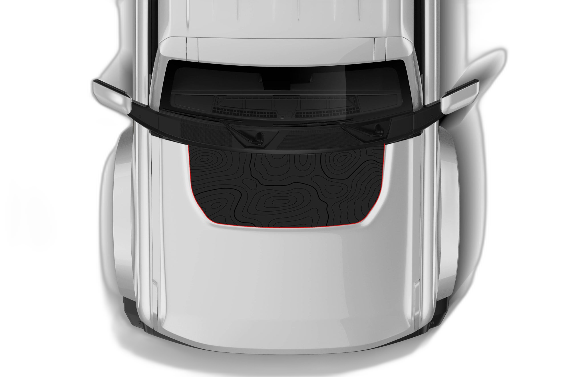 Topographic Print with Outline Hood Graphics for Ford Bronco