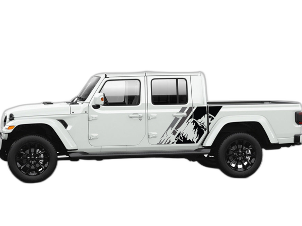 Triple mountain shape side graphics decals compatible with Jeep Gladiator JT