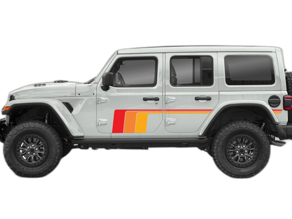 Triple old school stripes graphics decals compatible with Wrangler JL