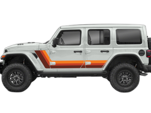 Triple retro side stripes graphics decals compatible with Wrangler JL
